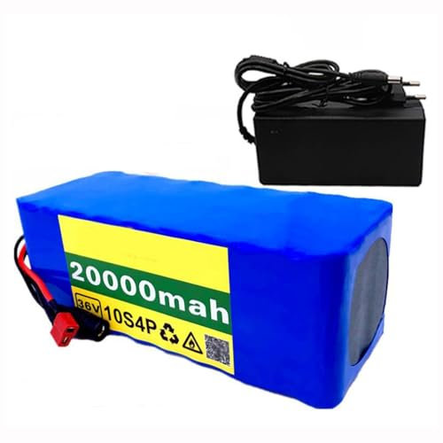 MGHRUE E-Fahrrad-Akku, 36 V 20 Ah 10S4P Akku E-Bike E-Bike Elektrofahrrad Li-Ionen, Wasserdichter Lithium-Akkupack Mit Ladegerät,T