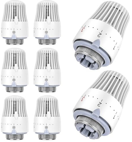 Heizungsthermostat Heizkörperthermostat Thermostat Heizung Thermostatkopf: 8 Stück Heizkörperventil M30x1,5, Heizungsregler mit Nullstellung, Thermostatventil Heizkörper Ersatzkopf für Büro Zuhause