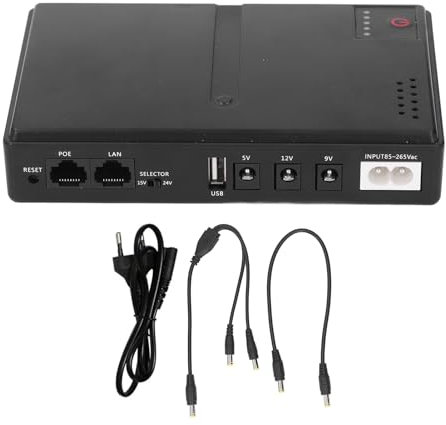 Respaldo de BateríA y Protector contra Sobretensiones UPS, Mini Fuente de Alimentación Ininterrumpida Respaldo de BateríA UPS, Respaldo de BateríA Mini UPS para Enrutadores, (EU)