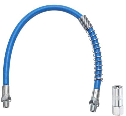 sourcing map Grease Gun Hose Kit 15.7 10000 PSI Spring Flex High Pressure Quick Release Grease with Grease Gun Coupler 1/8 NPT Threads for Grease Gun, Blue
