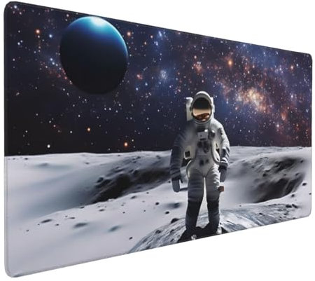 Mouse Mat 500x250x3 mm Large Gaming Mouse Pad Astronaut Starry Sky Desk Mat Stitched Edges, Mousepad Non Slip Rubber Base, Waterproof Soft Cloth, Computer Accessories for Home Office Decoration L-1083
