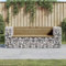 Gecheer Banc de Jardin Design Gabion 184x71x65,5cm Bois de pin imprégné, Banquette de Exterieur, Chaise de Porche Banc pour Terrasse, Balcon, Camping
