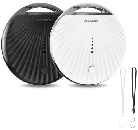 aceyoon Smart Tracker Tag 2 Pack, Localizador de Objetos Bluetooth Finder, Compatible con Buscar Apple (sólo iOS), Localizador de Llaves, Carteras, Maletas, Mochilas
