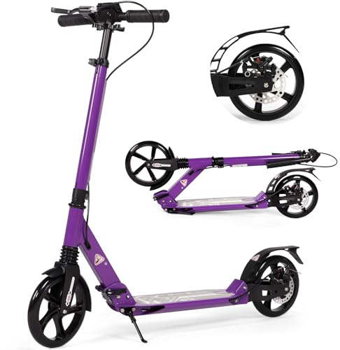 Kick Scooter for Kids Ages 8-12 with Disc Brakes and Dual Suspension