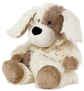 Warmies Puppy Plush Mini Size, Fully Microwavable and Weighted Cuddly Toy for Anxiety, Chill in The Freezer or Heat in Microwave, Soft Toy Heat Pad