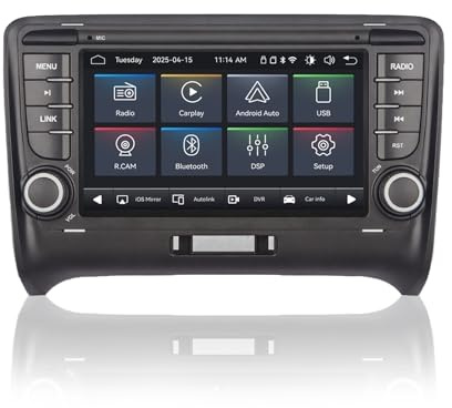 MAVYULQEF Linux Autoradio für Audi TT MK2 8J 2008-2014 Blitzstart/Bluetooth/Wireless CarPlay/Android Auto/FM/AM/RDS/USB