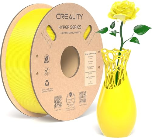 Creality Hyper ABS Filament, Gelb Filament 1.75mm Hyper ABS 1KG, 3D Drucker Filament ABS Maßgenauigkeit +/- 0.03mm, 3D Druck Materialien für die Meisten 3D Drucker, 2.2lbs/Spool