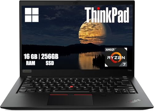 Lenovo Thinkpad T14s Gen 1 Business Ordinateur Portable 14 FHD (1920x1080), AMD Ryzen 7 Pro 4750U, RAM 16Go, SSD 256Go, Clavier AZERTY, Windows 11 Pro (Reconditionné)