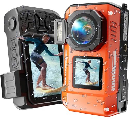 Maxmango D50 8K Unterwasserkamera,33FT wasserdichte Kamera mit 16GB Karte,2.8'' Dual-Screen Selfie Staubdichte, Stoßfeste Digitalkamera mit 2500mAh Batterie, 18X für Schnorcheln, Schwimmen und Urlaub
