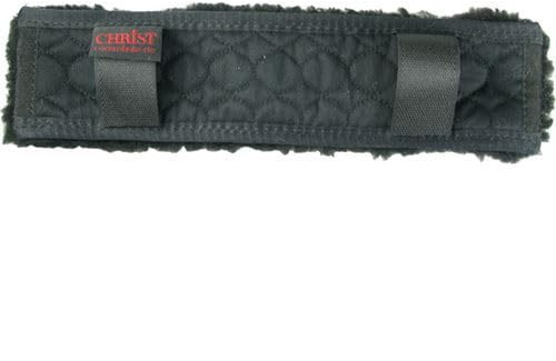 Werner Christ ® Turnier Nasenschoner mit Klettverschluss aus echtem medizinischem Fell für Pferde, Nasenriemenschoner 28 cm Länge in schwarz anthrazit