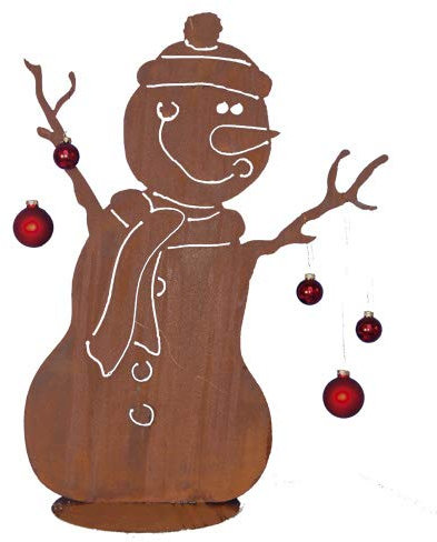 Rost - Schneemann auf Platte - Höhe 70cm - Dekoschneemann / Dekoration für Weihnachten
