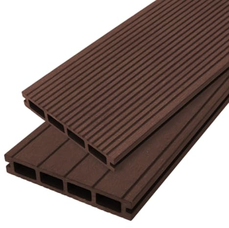 WPC-Terrassendielen Holzdielen Kunstoffdielen Dielen Garten Terrassenholz Balkon Pool Komplettset Steingrau 5 QM