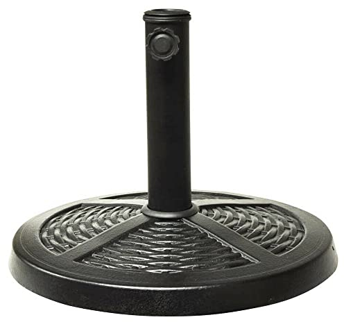 garden mile® - Sombrilla de jardín de Alta Resistencia con Base Cuadrada y Redonda, Efecto Granito Fundido, de ratán, Varios Pesos
