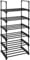 SONGMICS Zapatero Entrada Recibidor de 6 Estantes, Zapatero de Metal DIY, Estante Versátil que Ahorra Espacio para Entrada, Salón, Dormitorio, Cocina, 45 x 30 x 106 cm, Negro LSA23BK