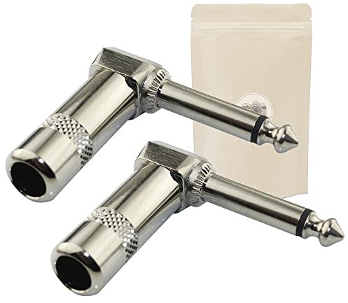2x connettore jack 6,35 mm a gomito maschio da saldare, spina maschio jack 6,35 mm, connettore a saldare con angolo di 90 gradi