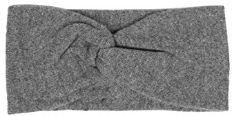 Zwillingsherz Stirnband aus 100% Kaschmir - Hochwertiges Strick-Kopfband im Uni Design für Damen Frauen - Wolle - Haarband - warm und weich für Frühjahr Herbst und Winter - mgra