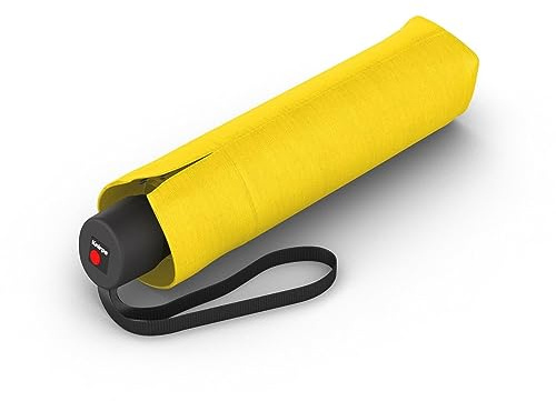 Knirps I.050 Taschenschirm manual kleiner Reiseschirm windstabil & leicht | Regenschirm Gelb – leicht, großes 98 cm Schirmdach für 2 Personen, kompakt, inkl. Schutzhülle, ideal für unterwegs