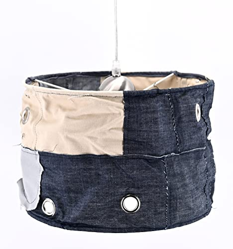 dasmöbelwerk Hängelampe LEVI Pendelleuchte Lampe Jeans Stoff Decken-Leuchte E27 Ø 30 cm
