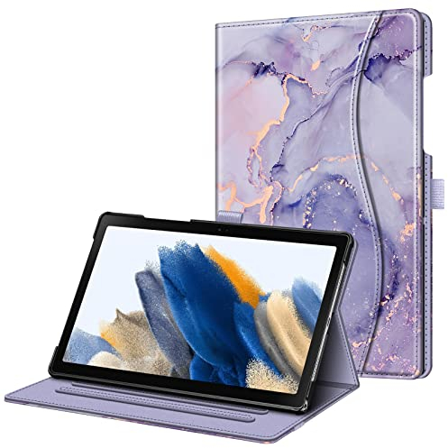 FINTIE Case for Samsung Galaxy Tab A8 10.5 inch 2022 Model (SM-X200/X205) - Multi-Angle Viewing Folio Stand Cover with Pocket, Auto Wake/Sleep, Lilac Marble