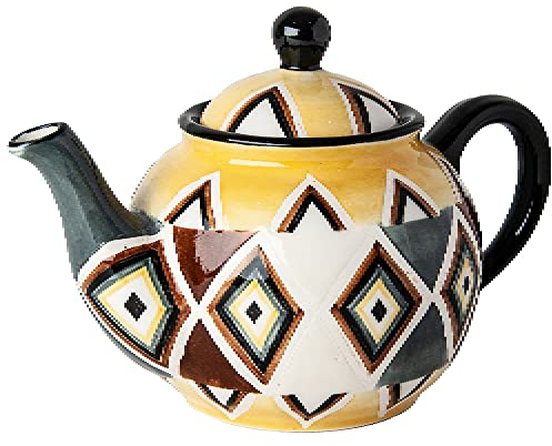 Kapula Teekanne aus Keramik, handbemalt, Fair Trade, südafrikanisches schickes Design, spülmaschinengeeignet
