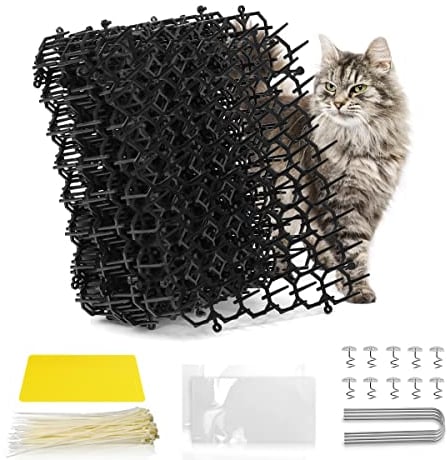 UptVin 12 Stück Katzenkotmatte mit Stacheln, 9,05 x 6,02 Zoll Gartenarbeit Kunststoff Katzenmatte Haustierabschreckungsmatte für Garten, auf der Veranda und zu Hause