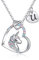 TINGN Cadeaux de Licorne pour Fille Collier Coeur, Colliers Licorne Pendentif Coeur en Argent pour Femme Collier avec Lettre U Collier Licorne pour Filles Bijoux Cadeau Licorne pour Fille
