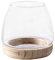 Bocal à Poisson en Verre avec Base en Bois Détachable, Petit Aquarium de Bureau Hydroponique pour Plantes, Terrarium, Écologique, Vase à Fleurs (A)