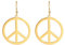 Peace Zeichen Dangle Ohrringe für Frauen Edelstahl Hippie Stil Frieden Geometrische Ohrring Schmuck Zubehör für 60er oder 70er Jahre (Gold)