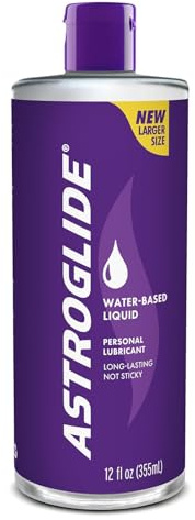 Astroglide Water Based Lube (12 Fl Oz), Liquid Personal Lubricant, for Men, Women and Couples, Safe for Toys, Value Size