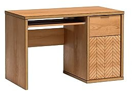 Cool24 FONTI Schreibtisch - Schreibtisch mit Schubladen - Bürotisch - Schreibtisch mit Stauraum - Schreibtisch Holz - Home Office Desk - Karamell Möbel mit Fischgrätenmuster - 120x60x78 cm