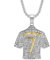 1Stück Nummer 7 Trikot Halskette, Trikot Anhänger, Diamant Trikot Charme, Trikot Anhänger Halskette, Hip Hop Schlüsselbein Kette, modische und vielseitige Schmuck, Geburtstagsgeschenk für Jungen