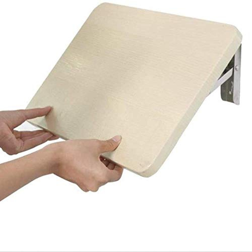 AMZZHAO Small Wall-Mounted Folding Drop-Leaf Table Wood Floating Shelf Computer Desk Workbench Hanging Wall Partition DIY Bookshelf Office Shelves (50 * 31cm/20 * 12in)