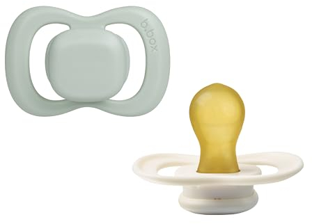 b.box Baby Schnuller Größe 2 (2er Pack) | Naturkautschuklatex | Runder Sauger | Bleibt Sauber | Baby Schnuller ab 6 Monate
