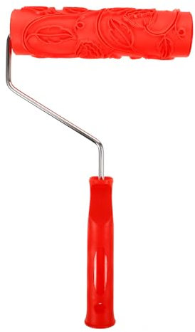 OSALADI Textured Paint Roller Embossed Rubber Roller with Plastic Handle DIY Wall Art Tool for Decorative Wall Finishes and Repairs 11.4 Inch