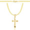 AMAR OPRAVA Gold Damen/Herren Kette mit einem 925/585 Kreuz, original geflochten, Breite 3,8 mm, Goldkette- Halskette Herren Damen Schmuck Königskette 50 cm