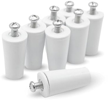 DOJA Barcelona | Butée Volet Roulant | 8 Pieces | Butoir Volet Blanc | L: 40mm | Butee Tampon pour Volet Roulant en PVC | Pieces Pour Volet Roulant, Accessoires Pour Rideaux, Arret De Volet