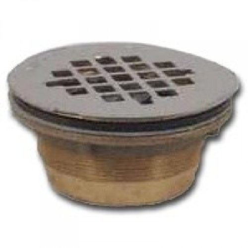 Oatey 42150 140 NC Caniveau de douche en laiton avec filtre en acier inoxydable 5,1 cm