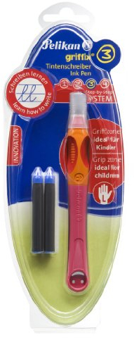 Pelikan Tintenschreiber Griffix für Linkshänder, 1 Set, pink
