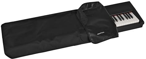GEWA Keyboardabdeckung Economy, Keyboard Cover (hochwertiger Staubschutz für Keyboards, praktische Gurteinfassung, aus robustem Nylon, Maße: 118 x 43 x 6 cm), Schwarz