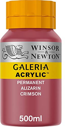 Winsor & Newton 2150466 Galeria Acrylfarbe, hohe Pigmentierung, lichtecht, buttrige Konsistenz, 500 ml Topf - Permanent Alizarinkarmesin