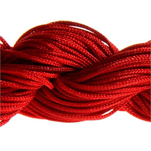 25 Mètres Fil Nylon Cordon bijoux 1 mm pour bracelet perles Shamballa tibétain - Rouge