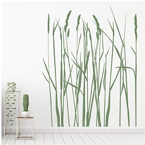azutura Long Grass Flowers Trees Wall Sticker available in 5 Sizes and 25 Colours Black
