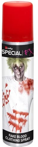 Smiffys Fake Blood Clothing Spray 75ml Display Box Of 12, Halloween Fancy Dress Accessory, Zombie Dress Up Cosmetics & Disguises Halloween