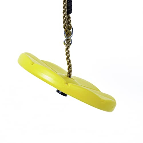 Gartenwelt Riegelsberger Tellerschaukel Gelb Affenschaukel aus Kunststoff Ø 280 x 40 mm für eine Schaukelhöhe 1,80 bis 2,50 m