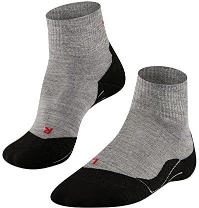FALKE Herren Wandersocken TK5 Wander Short M Sso Wolle Funktionsmaterial antiblasen dünn 1 Paar, Grau Light Grey 3403, 42-43
