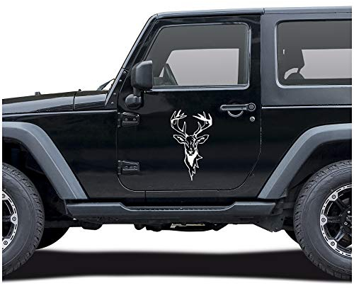 Hirsch Aufkleber Folie Dekor für Auto Kfz Zubehör REH Kopf Motiv Rehwild Rotwild Jagen Jäger Förster Jagd Autoaufkleber KX043