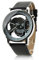 FENKOO Damen Modeuhr Quartz PU Band Armbanduhr Totenkopf Schwarz