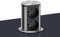 Elevator 2, Steckdosenelement, mit Schukosteckdosen. Versenkbar. Mit 2 Schukosteckdosen für Hängeschränke oder Arbeitsplatten. edelstahlfarbig, Material: Kunststoff, schwarz, Profil: Aluminium, Blenden: Edelstahl gestanzt und gebürstet,