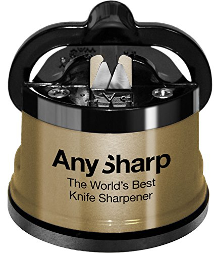 AnySharp Global World's Best Knife Sharpener with Power Suction Grip - Gold