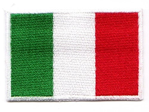 Aufnäher Bügelbild Aufbügler Iron on Patches Applikation Flagge Italien 3 x 2cm Vor20-10-S